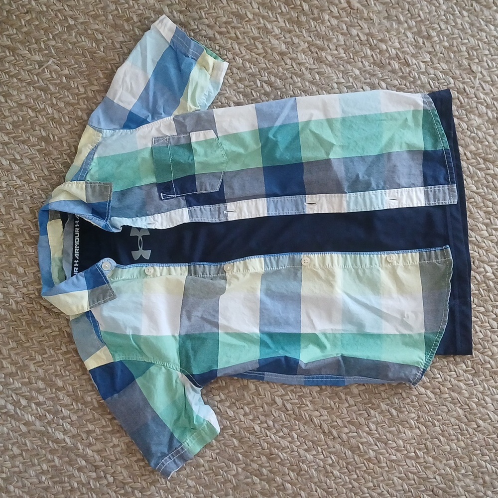 Carter's & Under Armor Boys Size 5T/YXS Plaid & Blue Shirts - Picture 2 of 8